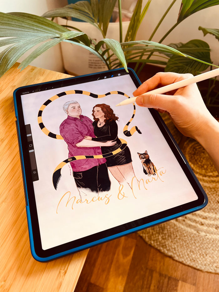 retrato de pareja Marcus&Marta tablet