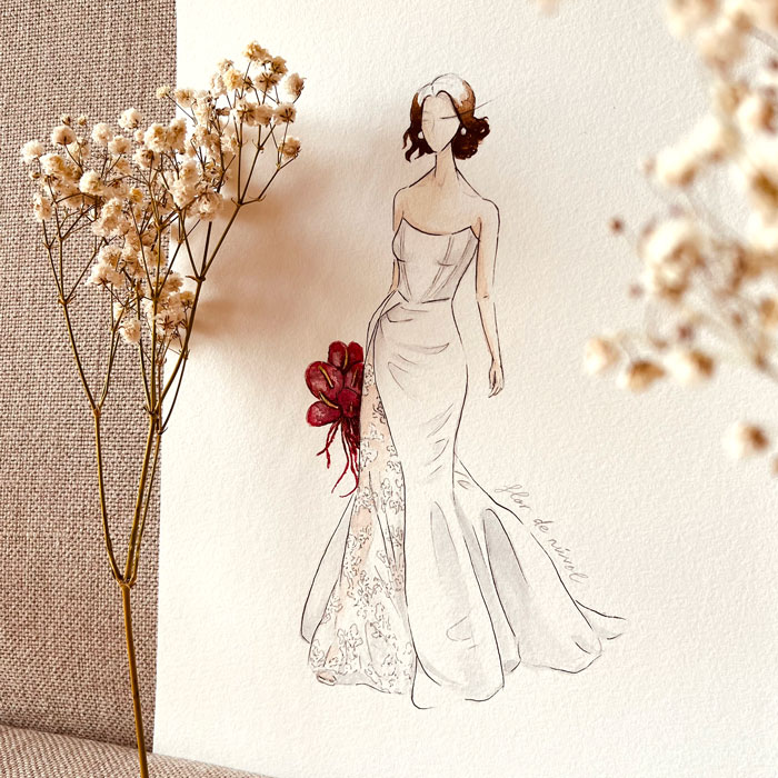 Retrato vestido novia